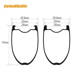 ArcX 345g Ultralight 700C 47x32mm  Inner Width 25mm Enhanced Structura Carbon Tubeless Rim